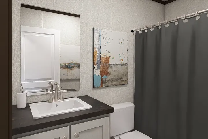 The SPIRIT Guest Bathroom. This Manufactured Mobile Home features 2 bedrooms and 2 baths.