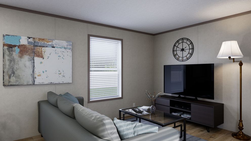 The 6614-CC02 CLEARPATH 66 Living Room. This Manufactured Mobile Home features 3 bedrooms and 2 baths.