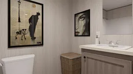 The BLAZER 76 4A Primary Bathroom. This Manufactured Mobile Home features 4 bedrooms and 2 baths.