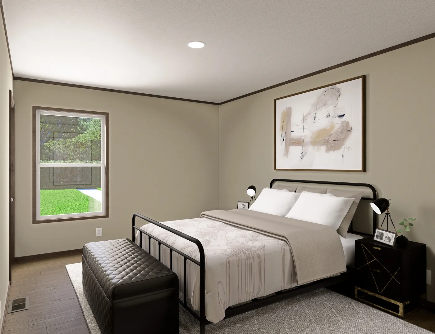 The EVEREST Guest Bedroom. This Manufactured Mobile Home features 4 bedrooms and 2 baths.