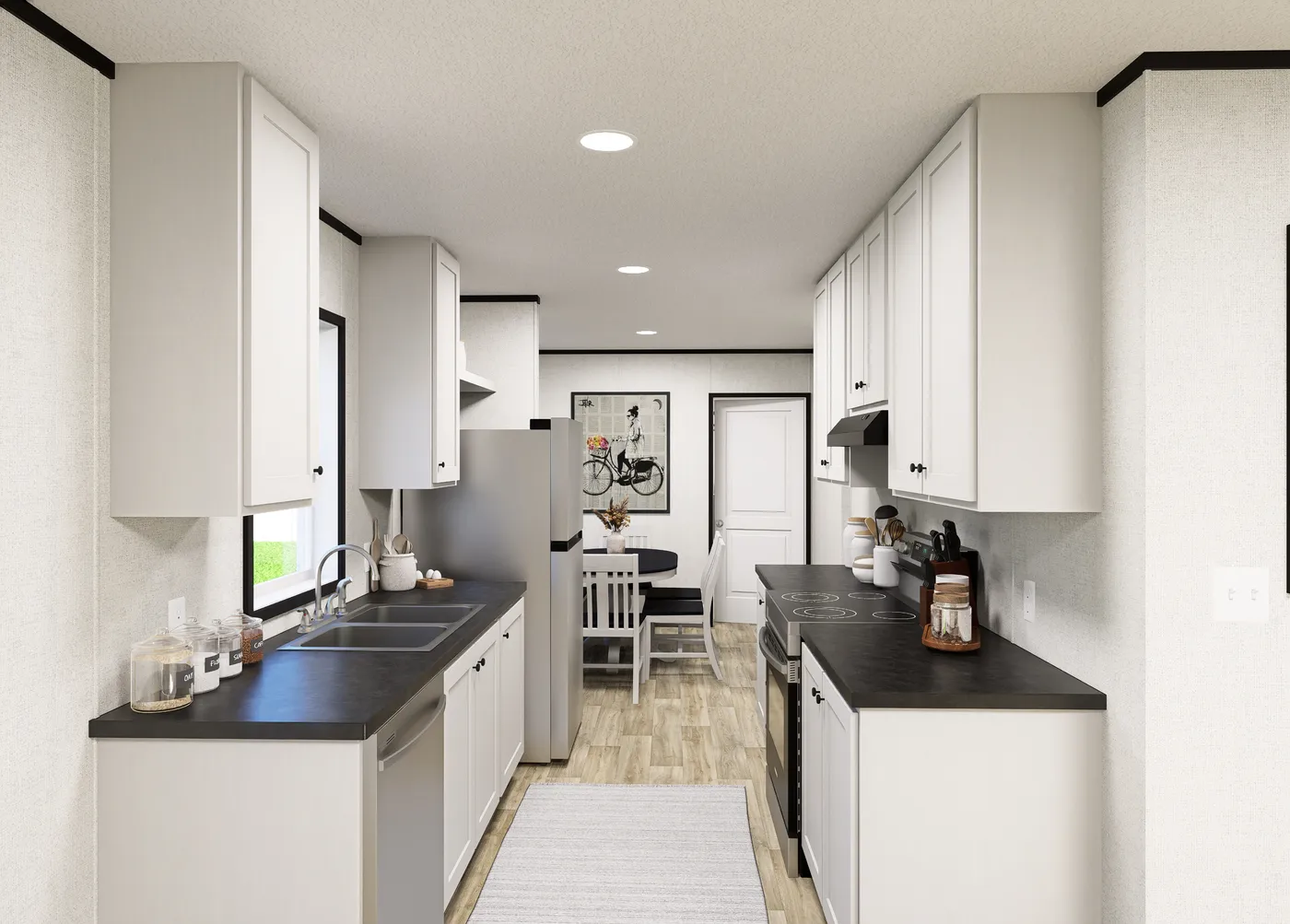 The NORTHSTAR  16X76 Kitchen. This Manufactured Mobile Home features 3 bedrooms and 2 baths.