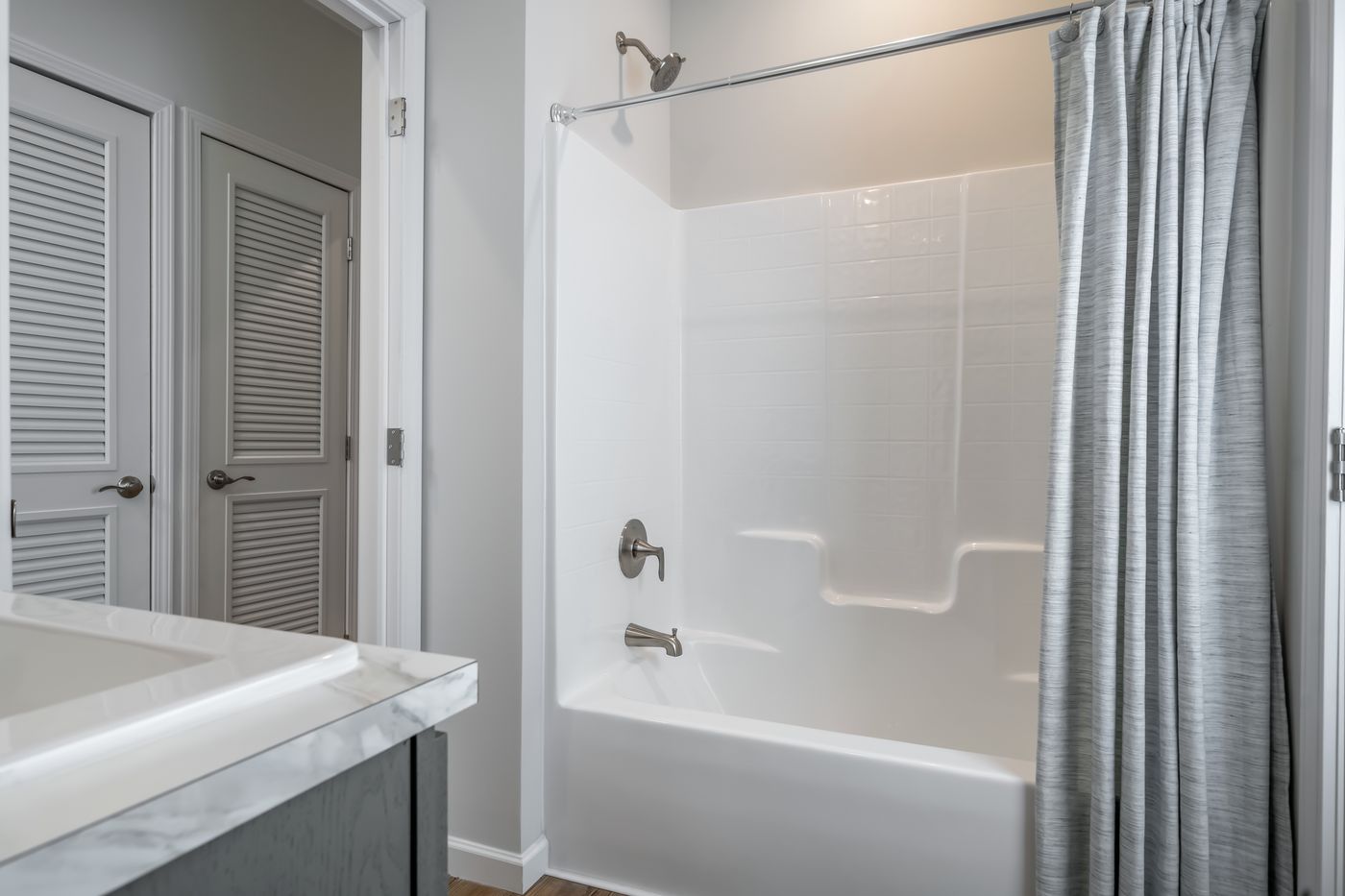 The TIFFANY Primary Bathroom. This Manufactured Mobile Home features 2 bedrooms and 2 baths.