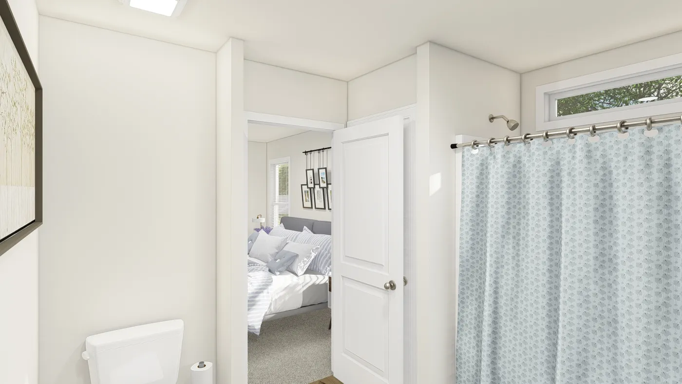 The DRM483F 48'              DREAM Primary Bathroom. This Manufactured Mobile Home features 3 bedrooms and 2 baths.