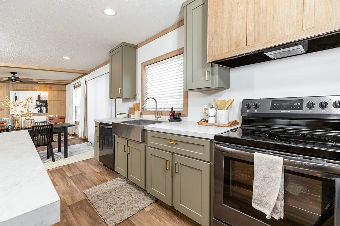 The ANGELINA Kitchen. This Manufactured Mobile Home features 4 bedrooms and 2 baths.