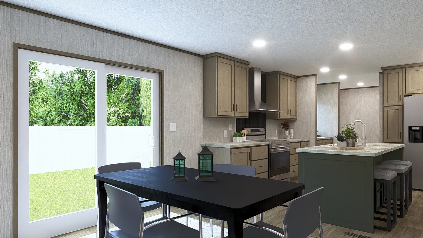 The MOROCCO Dining Area. This Manufactured Mobile Home features 4 bedrooms and 2 baths.