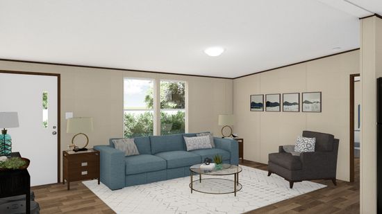 The MARVEL Living Room. This Manufactured Mobile Home features 4 bedrooms and 2 baths.