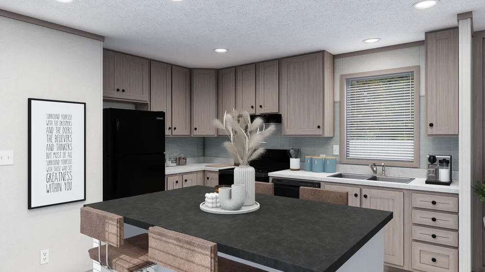 The 6616-4772P THE PULSE Kitchen. This Manufactured Mobile Home features 2 bedrooms and 2 baths.