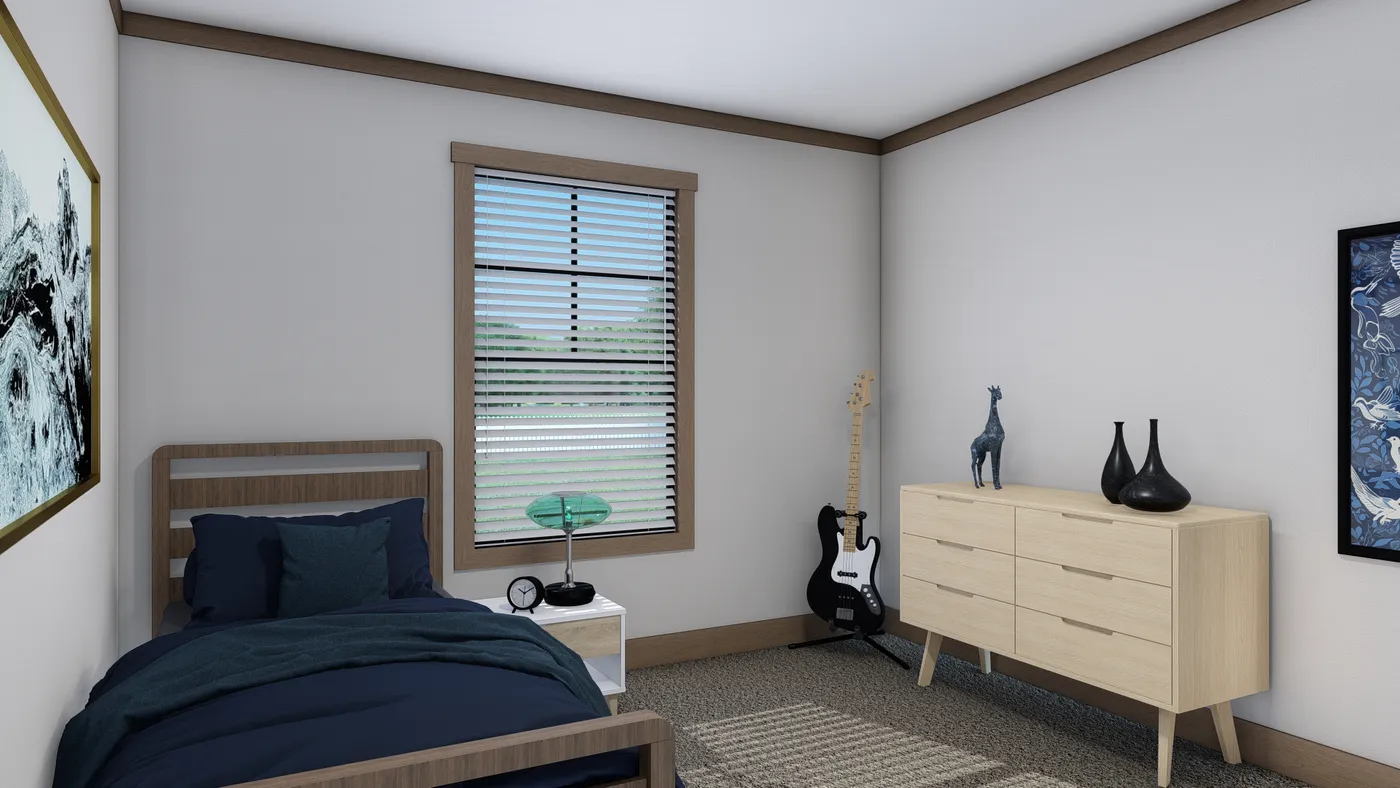 The EMILIE Bedroom. This Manufactured Mobile Home features 3 bedrooms and 2 baths.
