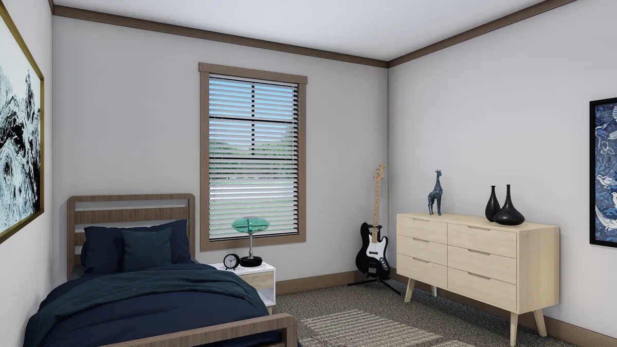 The EMILIE Bedroom. This Manufactured Mobile Home features 3 bedrooms and 2 baths.