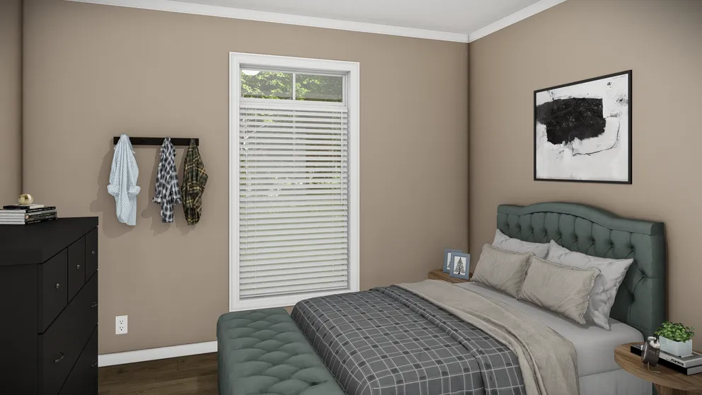 The THE BANDON Bedroom. This Manufactured Mobile Home features 3 bedrooms and 2 baths.