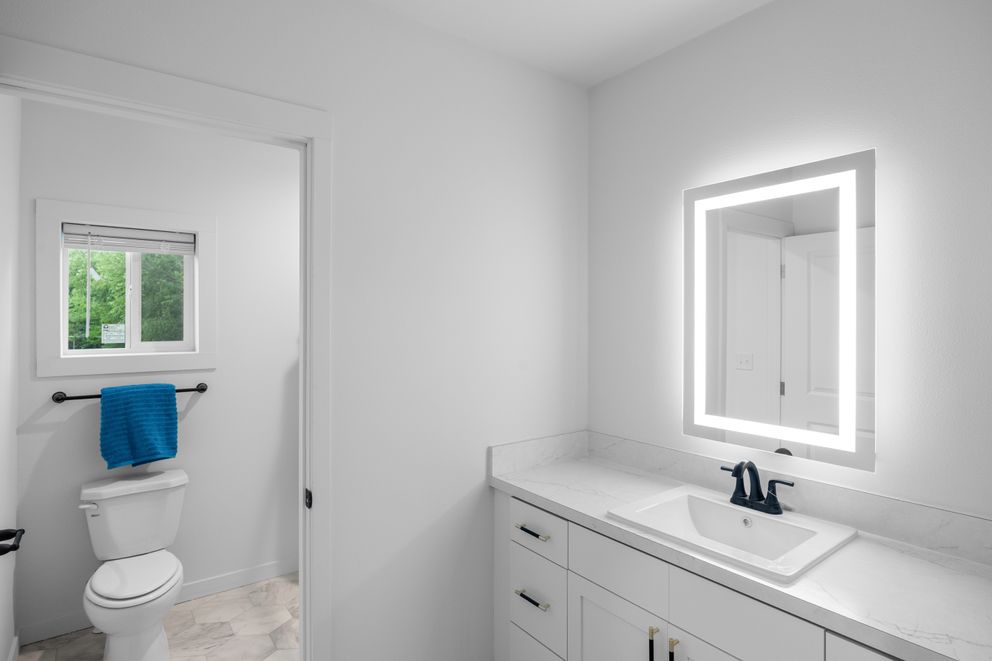The LULAMAE 3 Guest Bathroom. This Manufactured Mobile Home features 3 bedrooms and 2 baths.