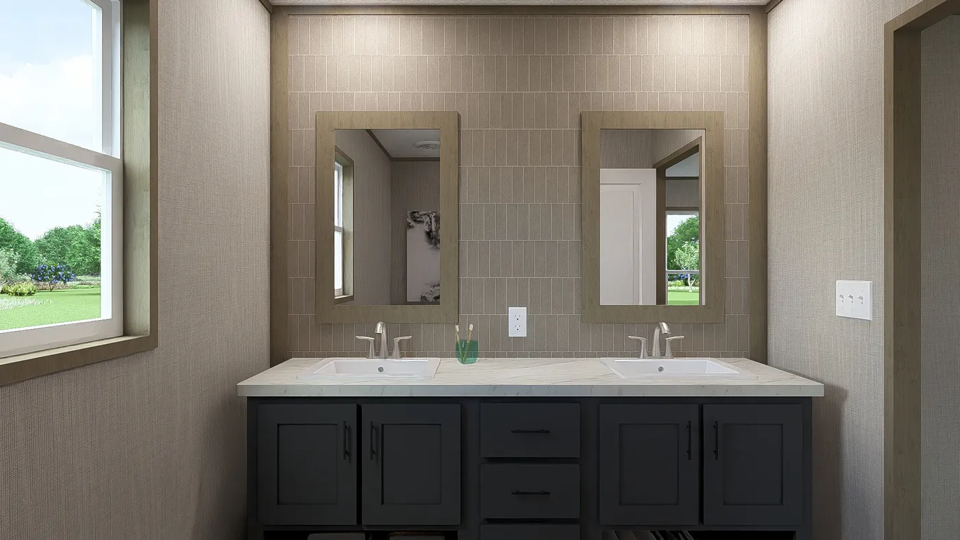 Tranquility. The TUSCANY Exterior. This Manufactured Mobile Home features 2 bedrooms and 2 baths.