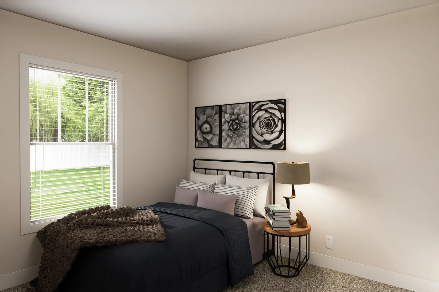 The 6028-MS067-3 HUNTINGTON Guest Bedroom. This Manufactured Mobile Home features 4 bedrooms and 2 baths.