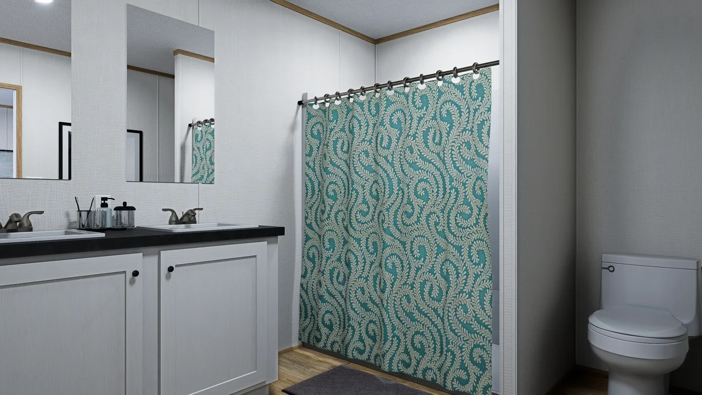 The OASIS Primary Bathroom. This Manufactured Mobile Home features 3 bedrooms and 2 baths.