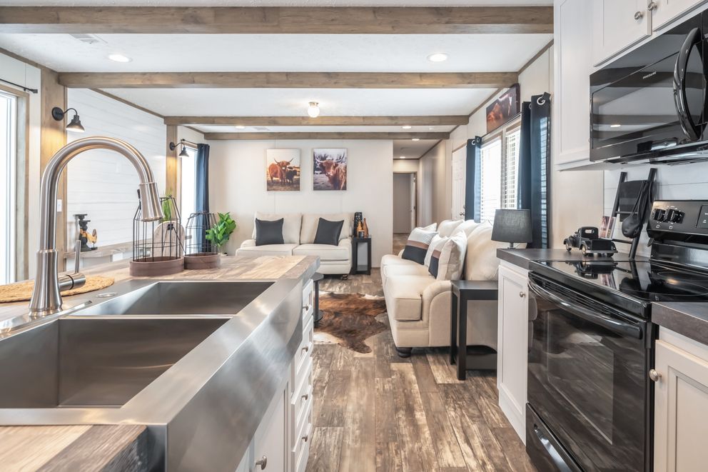 The RIVERHAVEN Kitchen. This Manufactured Mobile Home features 3 bedrooms and 2 baths.