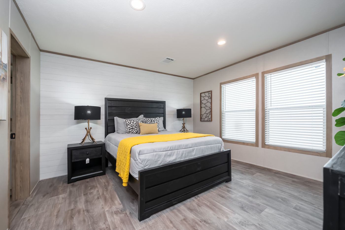 The PT 78 Primary Bedroom. This Manufactured Mobile Home features 3 bedrooms and 2 baths.
