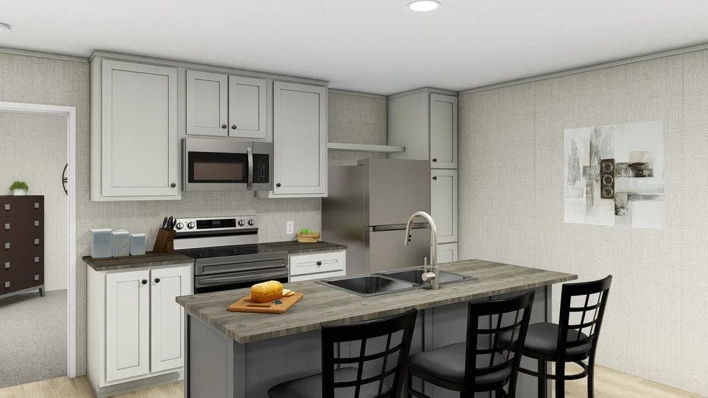 The LEGEND 16X72 COASTAL BREEZE I Kitchen. This Manufactured Mobile Home features 3 bedrooms and 2 baths.