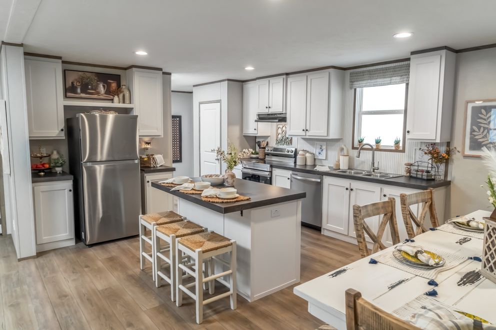 The VISTA Kitchen. This Manufactured Mobile Home features 3 bedrooms and 2 baths.
