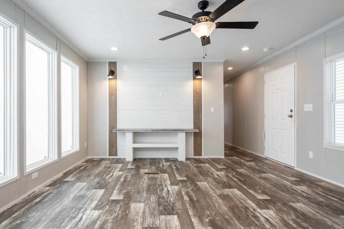 The WILLOW Living Room. This Manufactured Mobile Home features 3 bedrooms and 2 baths.