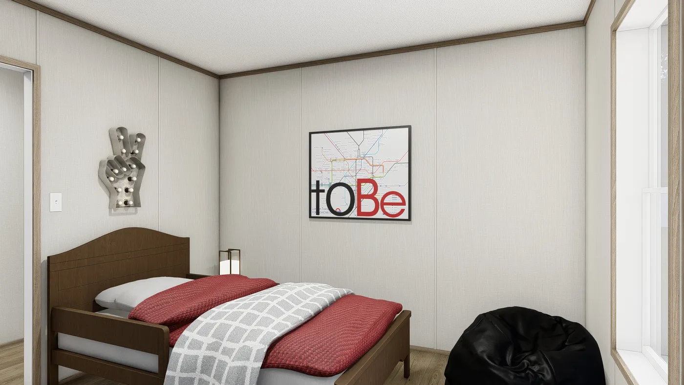 The NORTHSTAR Guest Bedroom. This Manufactured Mobile Home features 3 bedrooms and 2 baths.