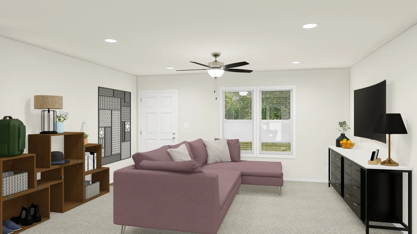 The DRM483F 48'              DREAM Living Room. This Manufactured Mobile Home features 3 bedrooms and 2 baths.