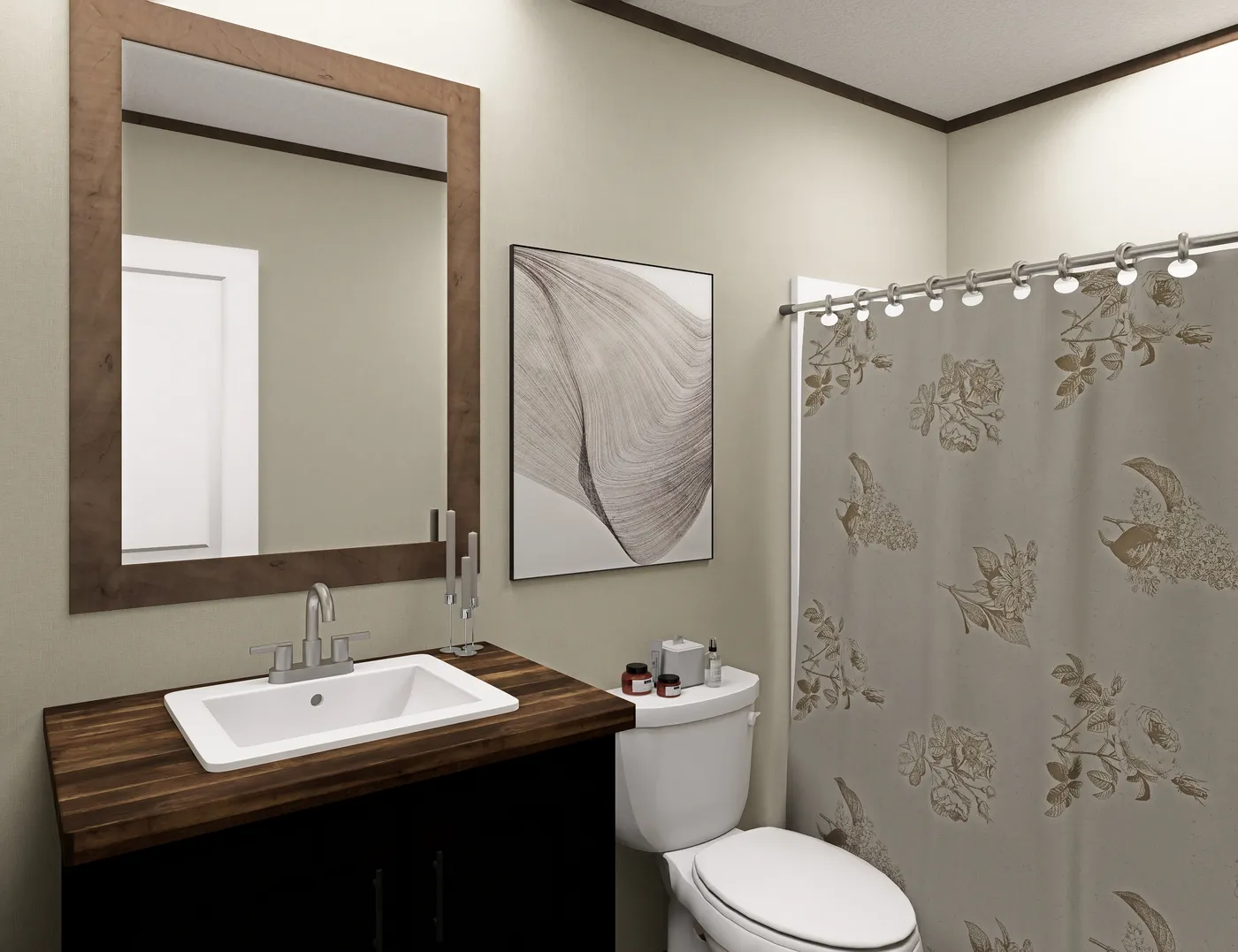 The FIJI Guest Bathroom. This Manufactured Mobile Home features 3 bedrooms and 2 baths.