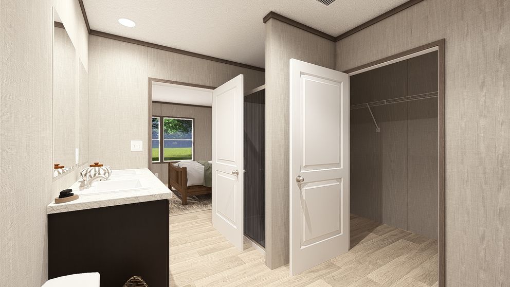 The ULTRA PRO 3 BR 28X60 Primary Bathroom. This Manufactured Mobile Home features 3 bedrooms and 2 baths.