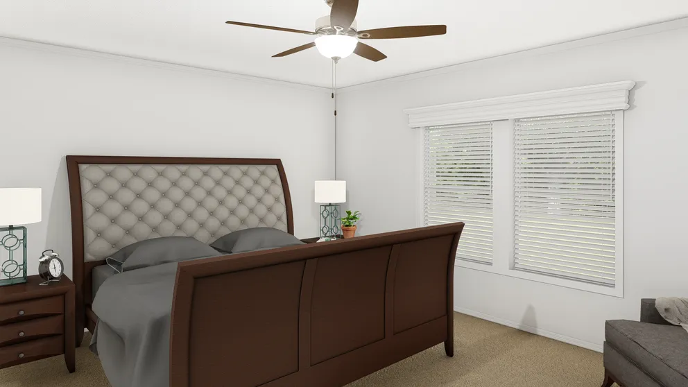 The TU3068A Primary Bedroom. This Manufactured Mobile Home features 4 bedrooms and 2 baths.