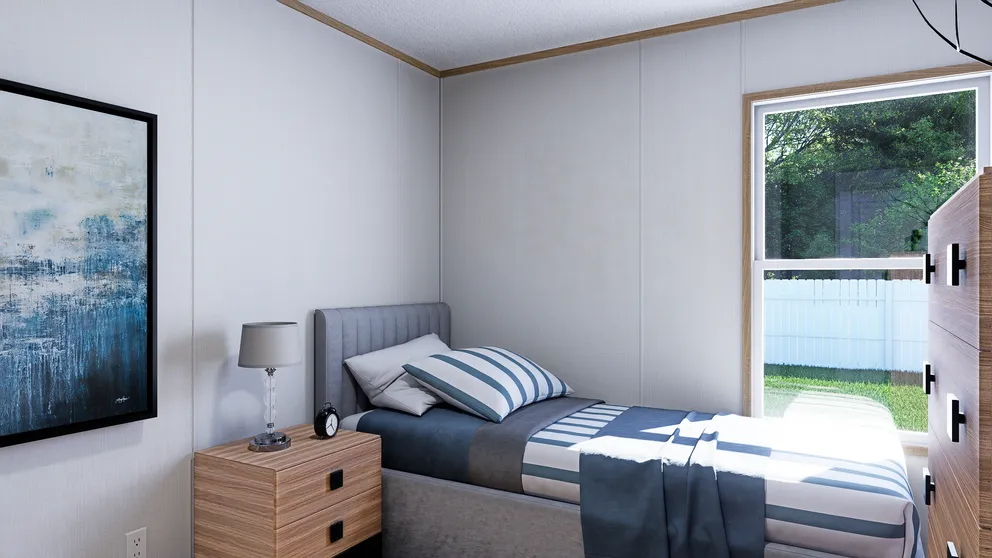 The EMBER Guest Bedroom. This Manufactured Mobile Home features 2 bedrooms and 2 baths.