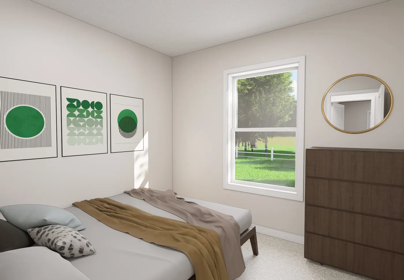 The 5019 IMAGINE Guest Bedroom. This Manufactured Mobile Home features 3 bedrooms and 2 baths.