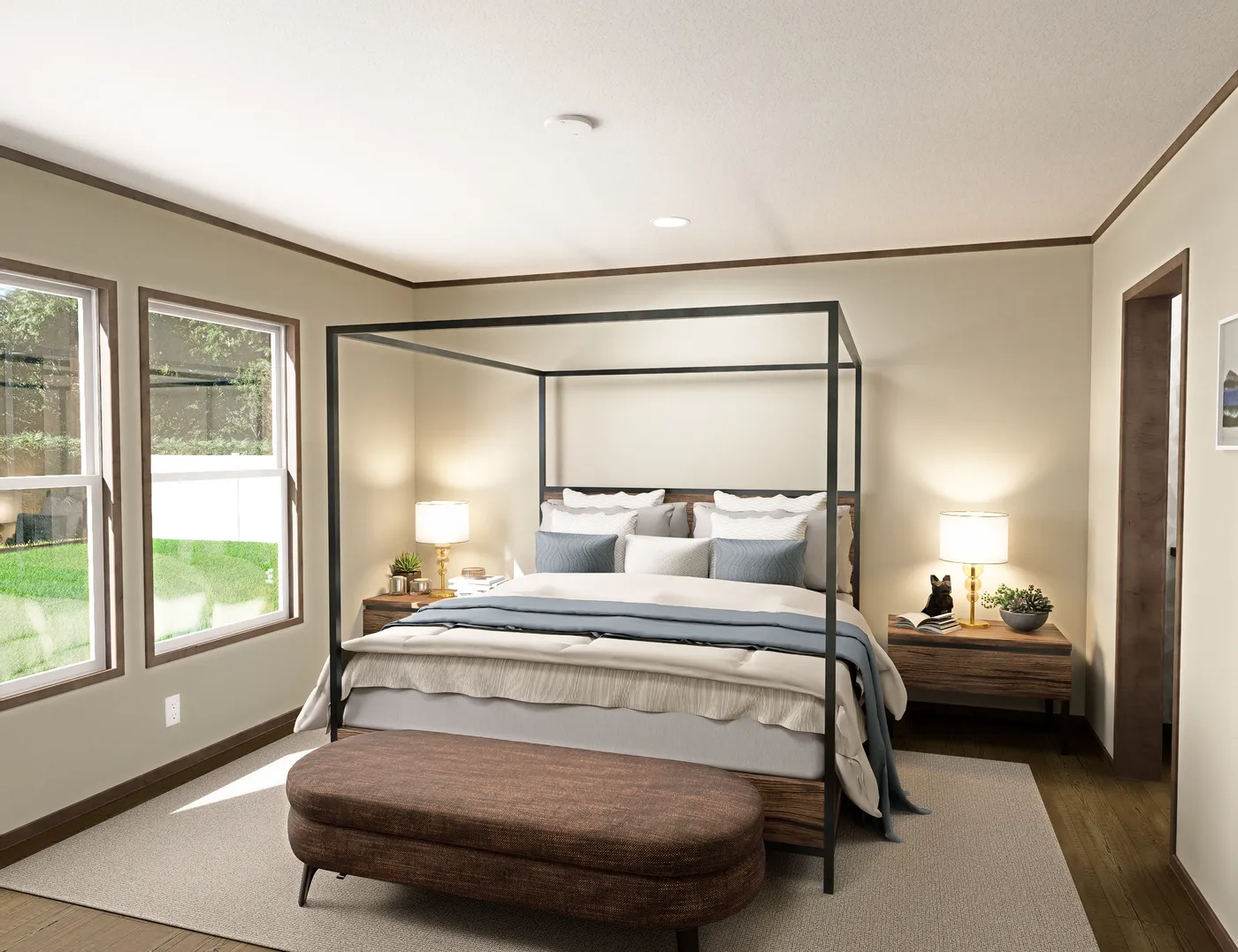 The FIJI Primary Bedroom. This Manufactured Mobile Home features 3 bedrooms and 2 baths.