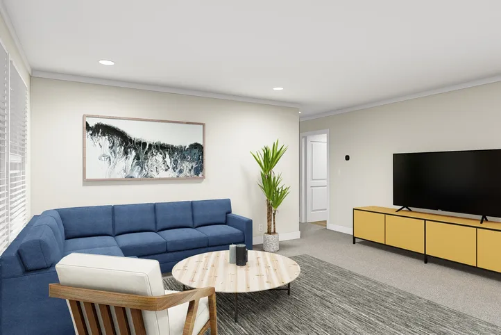 The RENEGADE 48A Living Room. This Manufactured Mobile Home features 3 bedrooms and 2 baths.