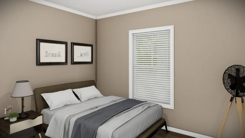 The THE BANDON Bedroom. This Manufactured Mobile Home features 3 bedrooms and 2 baths.