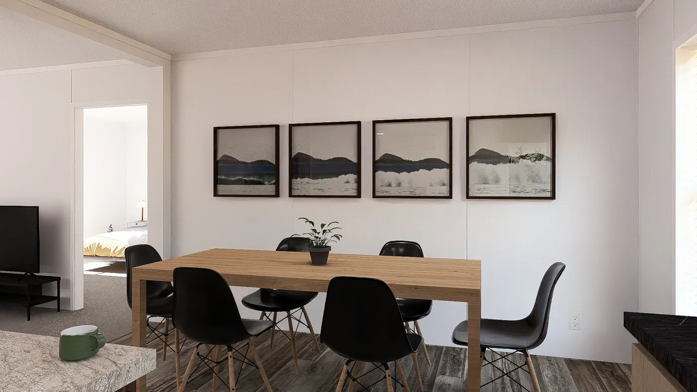 The AMETHYST Dining Room. This Manufactured Mobile Home features 3 bedrooms and 2 baths.