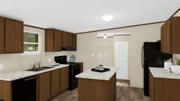 The SATISFACTION Kitchen. This Manufactured Mobile Home features 3 bedrooms and 2 baths.