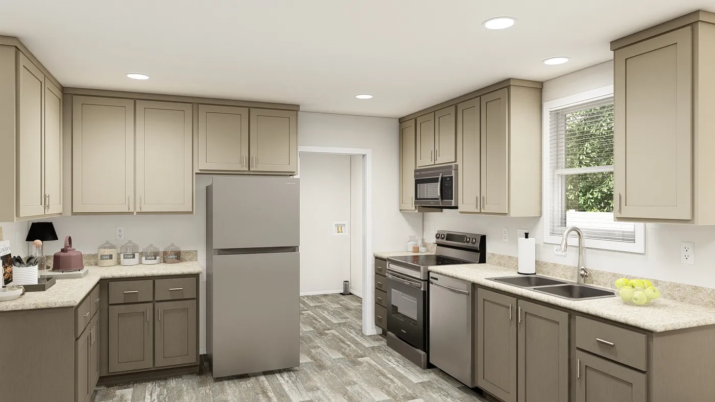 The DRM481F 48'              DREAM Kitchen. This Manufactured Mobile Home features 3 bedrooms and 2 baths.