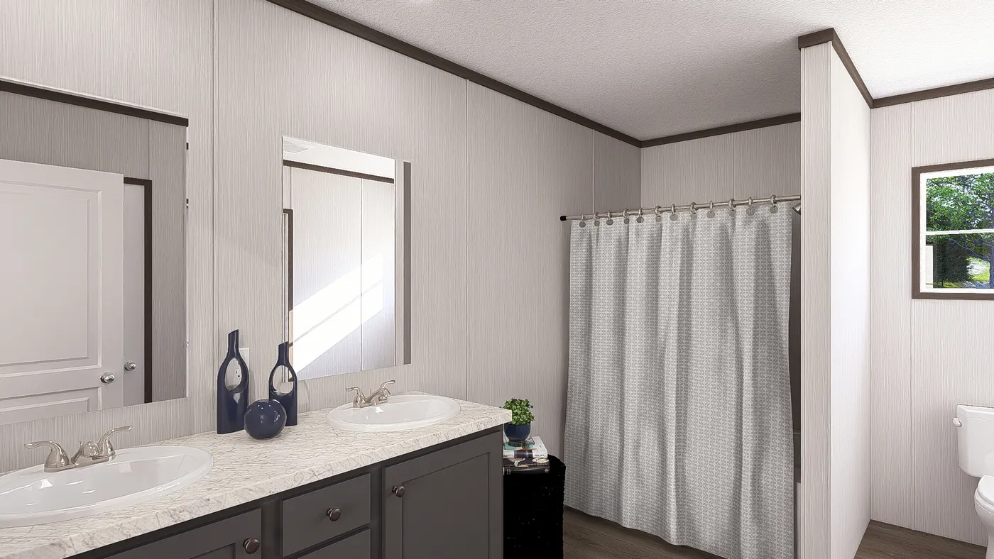 The LEGEND 28X68 Primary Bathroom. This Manufactured Mobile Home features 4 bedrooms and 2 baths.