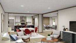 The EVEREST Living Room. This Manufactured Mobile Home features 4 bedrooms and 2 baths.