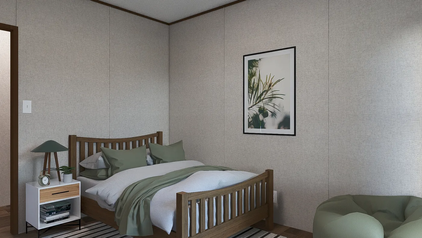 The BIRCH Guest Bedroom. This Manufactured Mobile Home features 3 bedrooms and 2 baths.