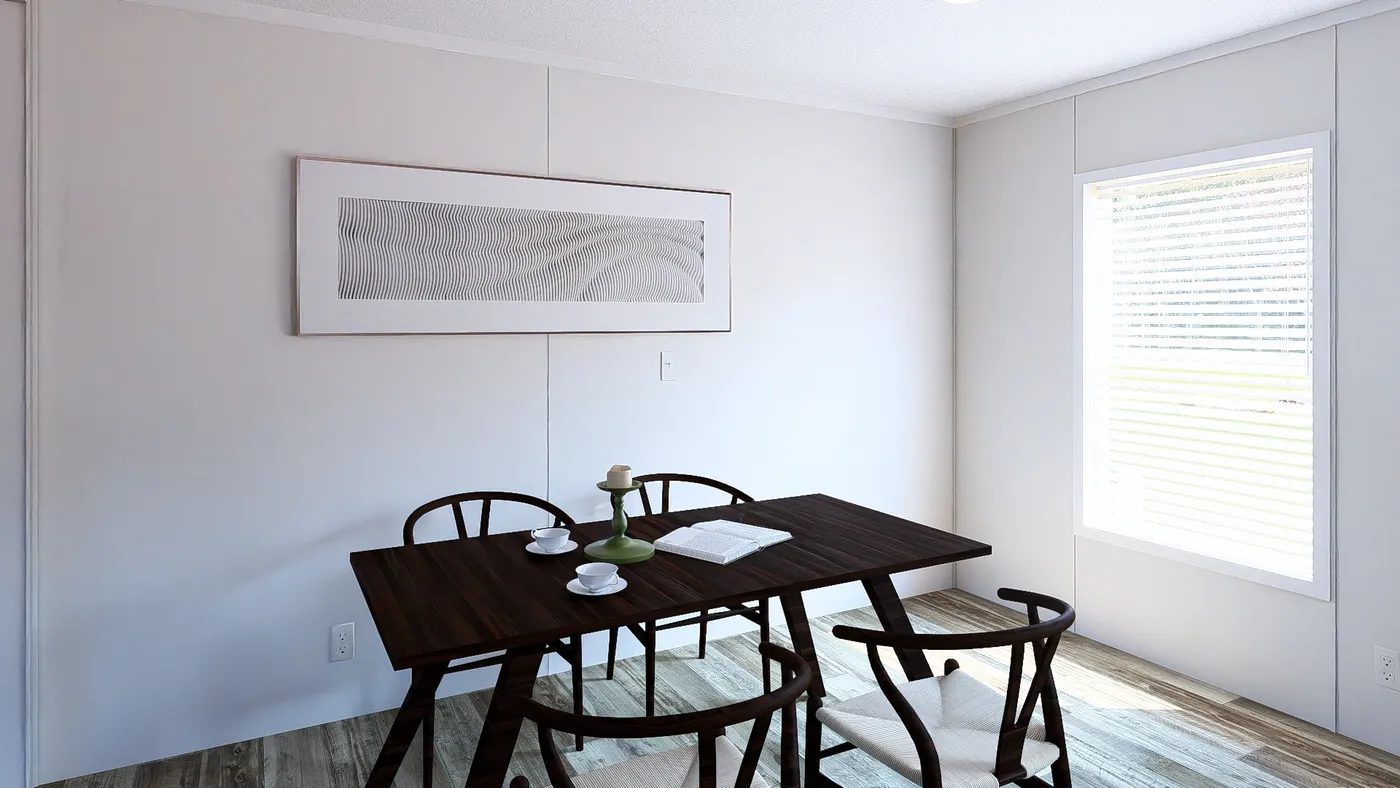The GARNET Dining Room. This Manufactured Mobile Home features 3 bedrooms and 2 baths.