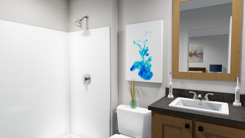 The SWEET DREAMS Primary Bathroom. This Manufactured Mobile Home features 3 bedrooms and 2 baths.