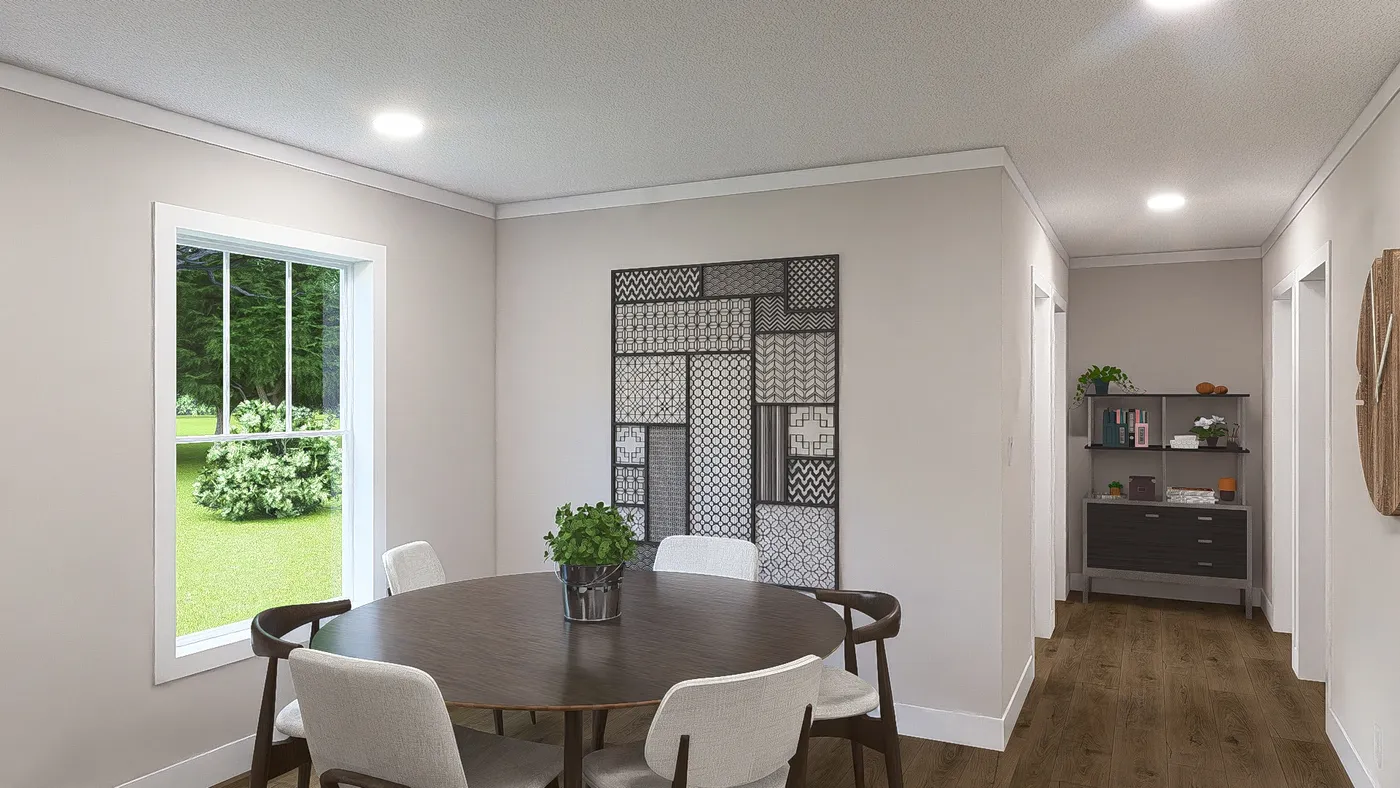 The WONDERFUL WORLD Dining Area. This Modular Home features 3 bedrooms and 2 baths.