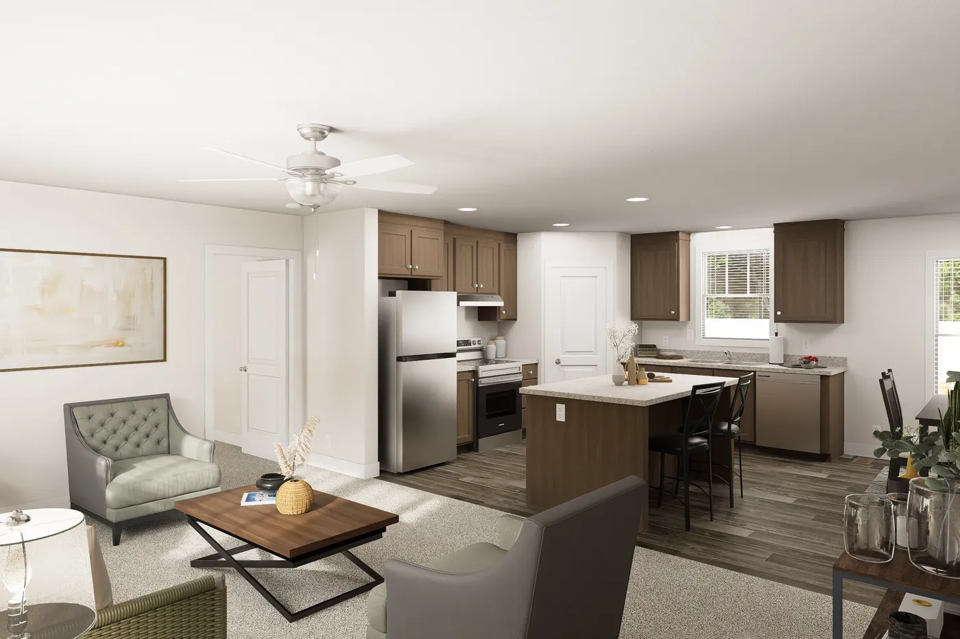 The 5628-MS067-2 HUNTINGTON Foyer. This Manufactured Mobile Home features 4 bedrooms and 2 baths.