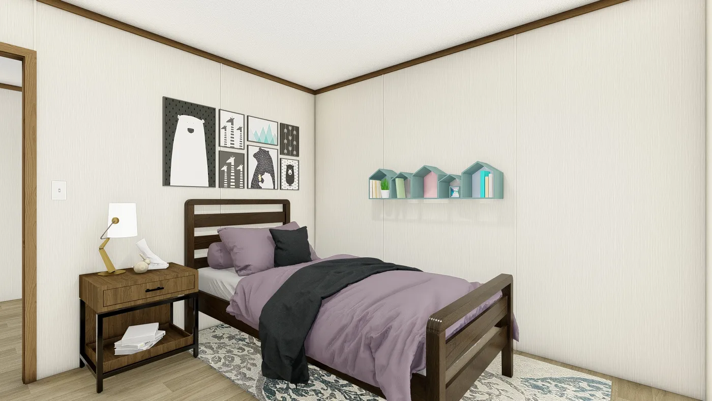 The THE EMPOWER Guest Bedroom. This Manufactured Mobile Home features 4 bedrooms and 2 baths.