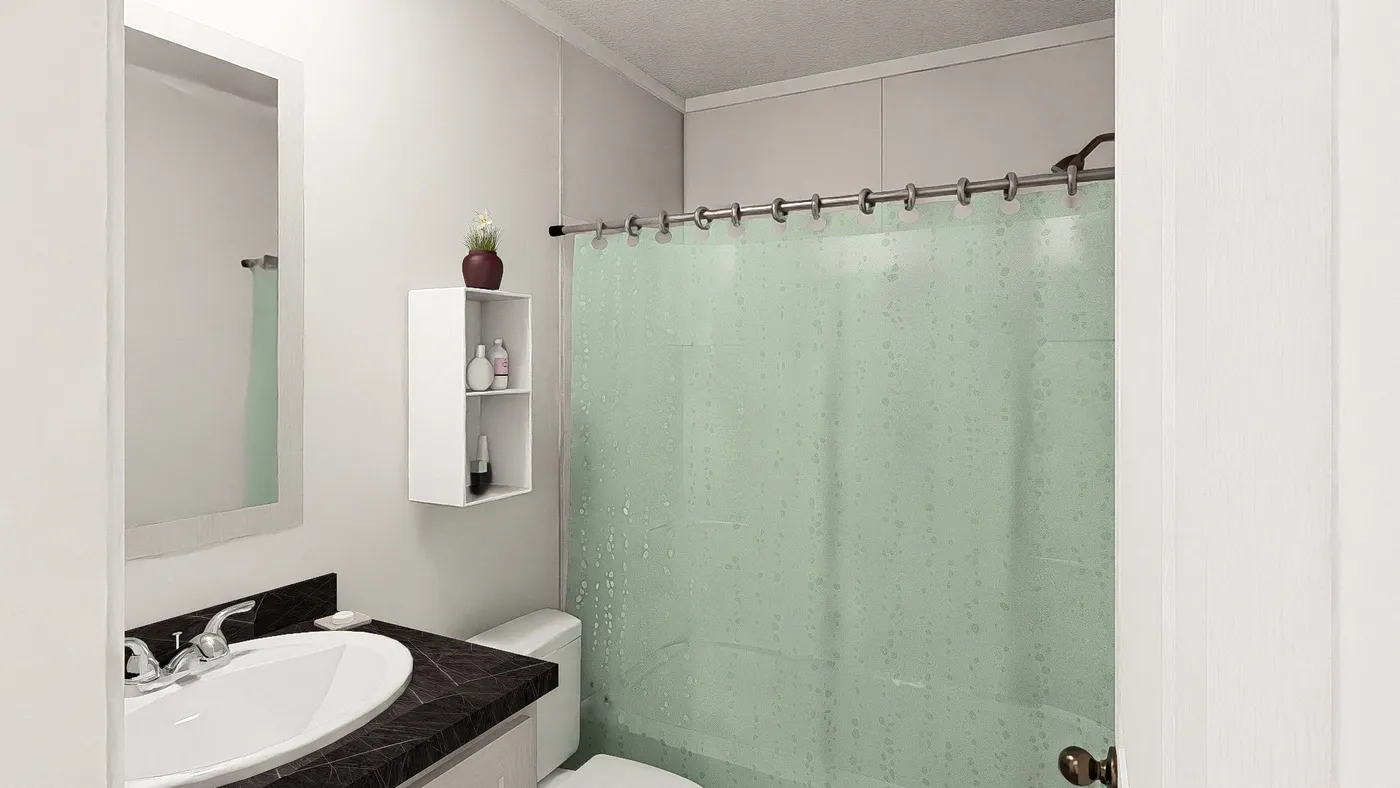 The AMETHYST Bedroom. This Manufactured Mobile Home features 3 bedrooms and 2 baths.