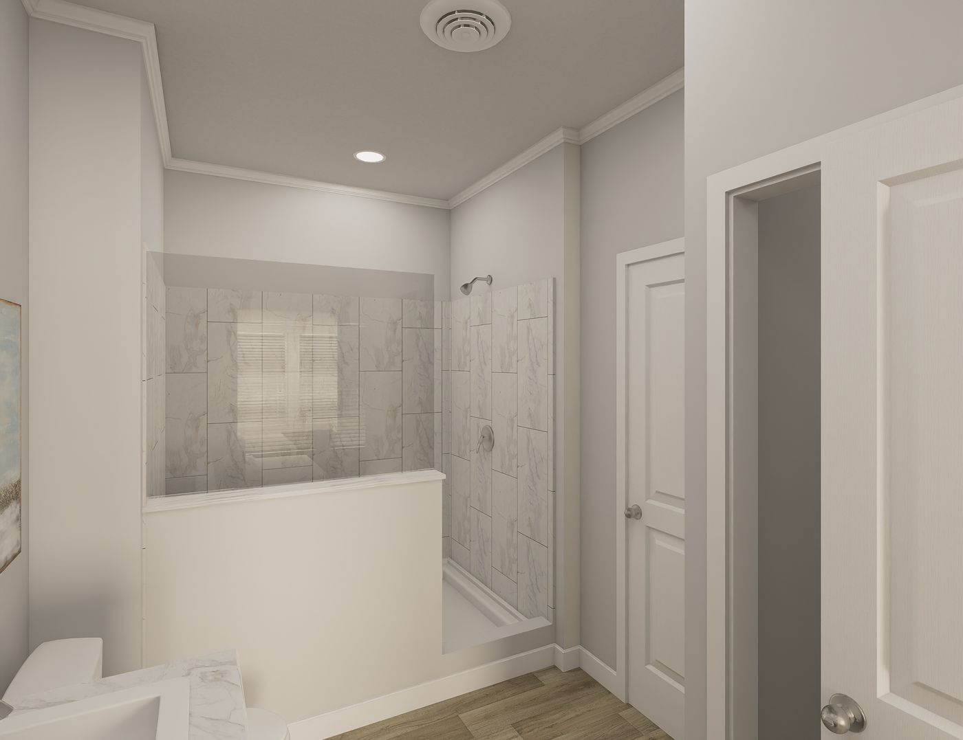 The THE ELITE 52 Primary Bathroom. This Manufactured Mobile Home features 3 bedrooms and 2 baths.