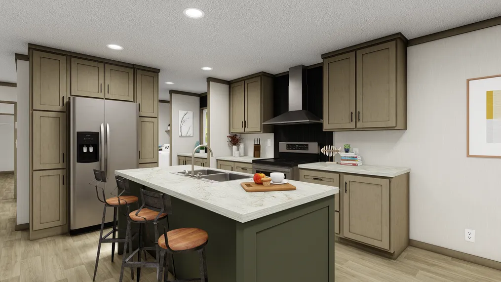 The SYDNEY 8016-1076 Kitchen. This Manufactured Mobile Home features 3 bedrooms and 2 baths.