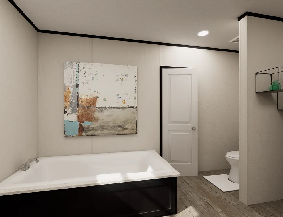 The ULTRA PRO HERCULES 28X68 3BR Primary Bathroom. This Manufactured Mobile Home features 3 bedrooms and 2 baths.