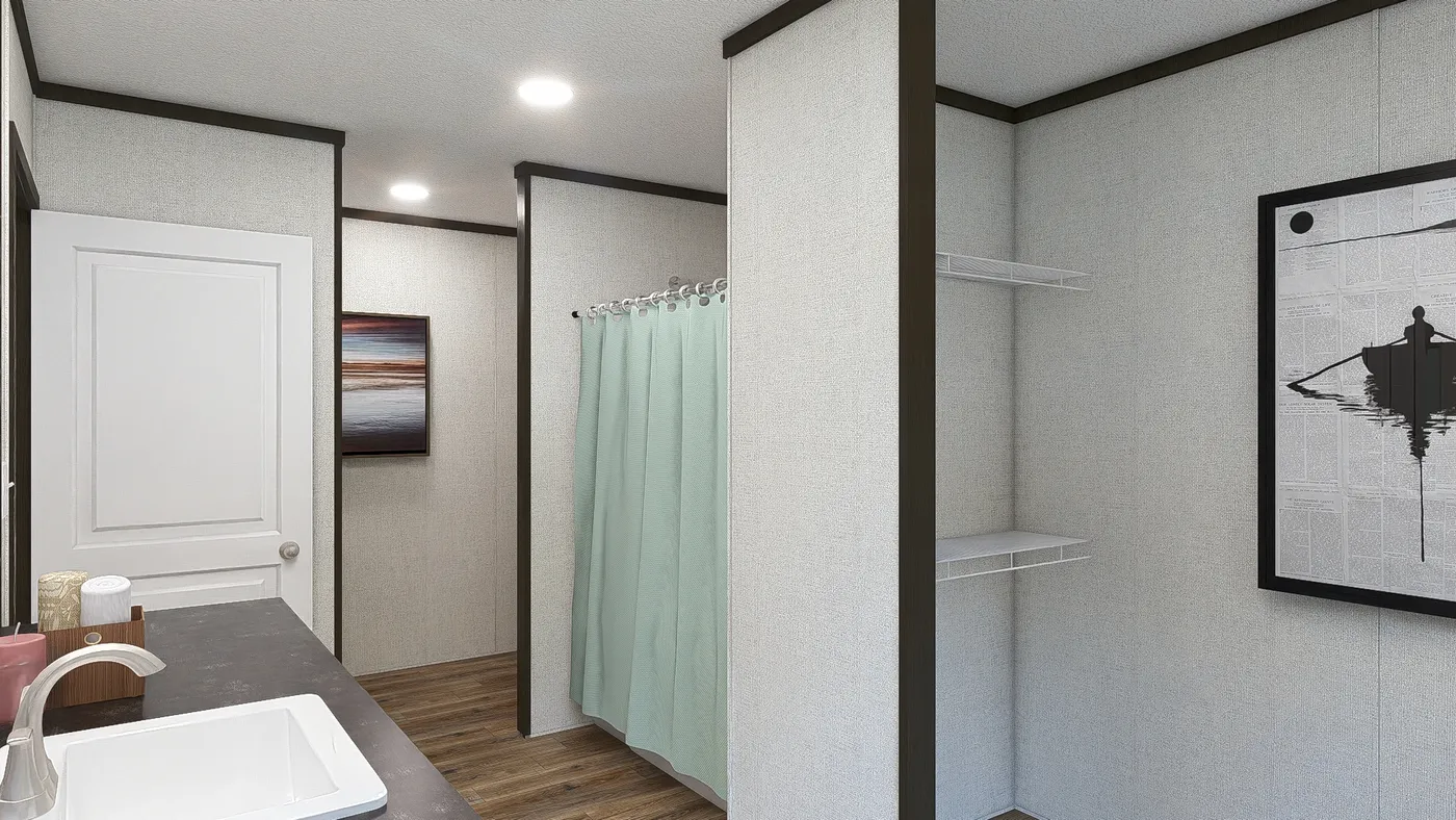 The GRAND Primary Bathroom. This Manufactured Mobile Home features 3 bedrooms and 2 baths.