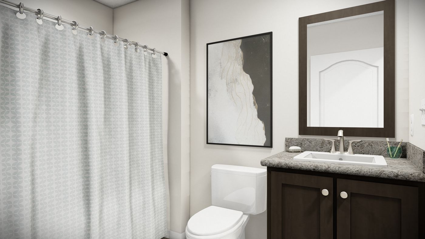 The TULIP BLVD/6028-MS047-1 SECT Guest Bathroom. This Manufactured Mobile Home features 3 bedrooms and 2 baths.